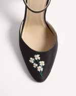 Valentino Hi Dolly Fabric Pumps With Floral Embroidery 105Mm - Image 3